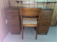 Knee hole desk with chair