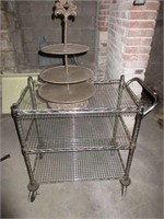 Stainless Rolling Cart & Cupcake Stand