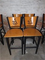 (4) Coffee Themed Stools