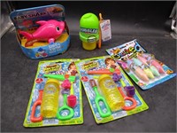 Bubbles, Sidewalk Chalk, Bath Toy