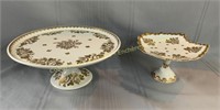 (2) Limoges porcelain footed plates, Assiettes