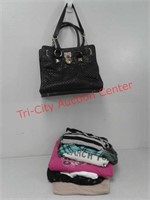 Ladies size large shirts and black purse /