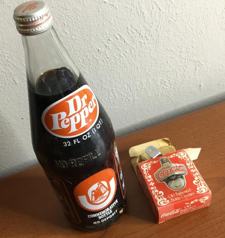 Nos 1976 Orange Bowl Dr Pepper Bottle & Coca Cola