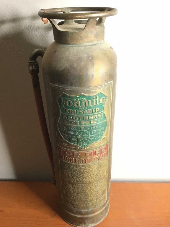 Antique Foamite Elmira NY Copper Fire Extinguisher