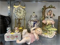 Anniversary Clock with Decorative Porcelain