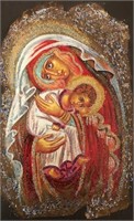 "Virgin Mary And Baby Jesus" 8”x5”Collectible Icon