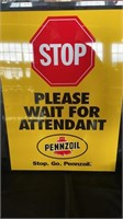Pennzoil stop sign