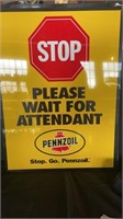 pennzoil stop sign