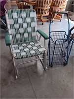 Rocking Lawn Chair 35x25x30 & Grocery Cart