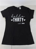Hello Thirty branded female Tshirt Black (Medium)