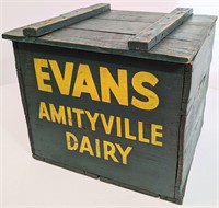 "EVANS Amityville Dairy" Wooden Box