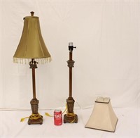 Pair of 28" Buffet Lamps w/ Different Shades