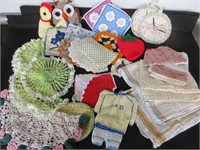 Assorted Hot Pads, Towels and Doilies