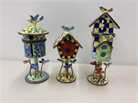 Kelvin Chen Hand-Painted Enamel Birdhouses Set of