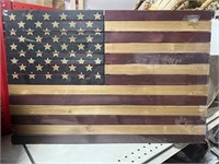 Wood Colored American flag 16 x 24