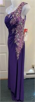 Purple Beaded Riva Dress 9563 Sz 0