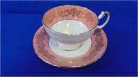 Aynsley Cup & Saucer Pink & White With