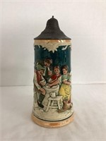 German Beer Stein with Hinged Lid