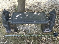 Concrete Black Bear Garden Bench