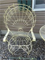 Victorian wrought iron peacock chair