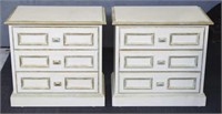 Pair of 3 drawer bedside chests