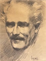 Line Drawing of a Man with Moustache, SLR Lupas