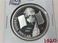 2005 Can Cased Proof Silver Dollar