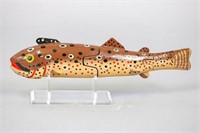Jim Nelson 9" Brown Trout Fish Spearing Decoy,
