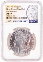 Coin 2021 O Privy, Morgan Silver Dollar, NGC-MS69