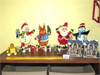 Group of Christmas Decorations including Wooden