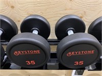 35lb Pair of New Keystone Urethane Dumbells