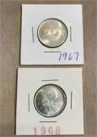 1967 & 1968 25 CENT