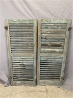 2 Green Wooden Shutters