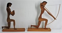Pair of Vintage Tribal Wooden Figures 21" h
