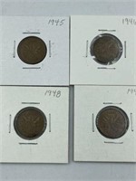 CANADA ONE CENT 1945, 1946, 1948 AND 1949