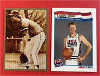 Larry Bird Baseball Card & USA Basketball Card Lot