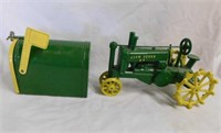 Cast iron John Deere GP tractor, 8.5" long - John
