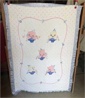 Needle Point Childs Quilt-Stuffed Animals