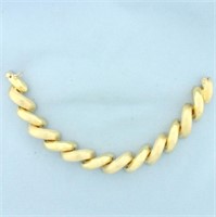 Large Italian San Marco Macaroni Link Bracelet in