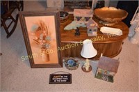 Picture, Trays, Figurines, Lamp, Misc. Decor