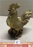 DETAILED BRASS ROOSTER FIGURE