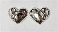 Sterling Silver Heart Shaped Earrings