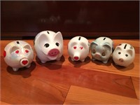 LOT of 5 Souvenir Piggy Banks