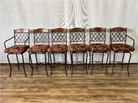 6pc Metal Base Cushioned Bar Chairs - Wear