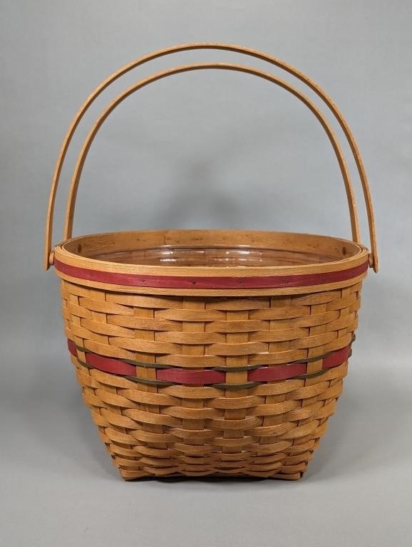 Large Longaberger 1994 Red Sleigh Bell Basket