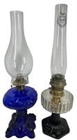 Cobalt Blue & Cut Glass Aladdin Lamps