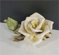 Vintage E&R Golden Crown Italy Figural White Rose