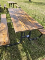 6ft Wooden Top / Metal Frame Picnic Table
