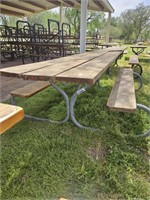 8ft Wooden Top / Metal Frame Picnic Table