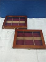 Two Wood Display Boxes x2